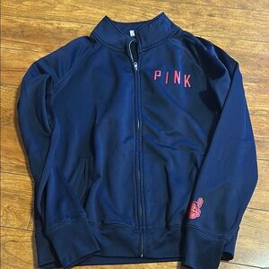 PINK Victoria's Secret Blue and Pink Zip-Up Jacket